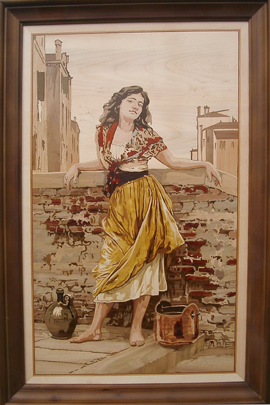 Portret · Cadouri speciale · 1000 x 670 (include rama) mm Portret — lucrare din intarsie, furnire de lemn