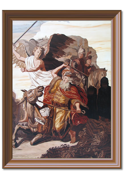 Balaam — lucrare din intarsie, furnire de lemn